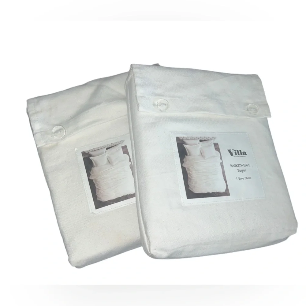 ✅New! Villa by Noble Excellence Basketweave Sugar 2 Euro Sham